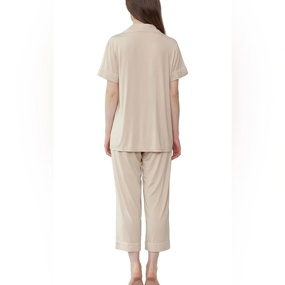 NWT Pajama Set for Women Soft Capri Button Up Cooling Pjs Set/Size Small - Picture 5 of 11